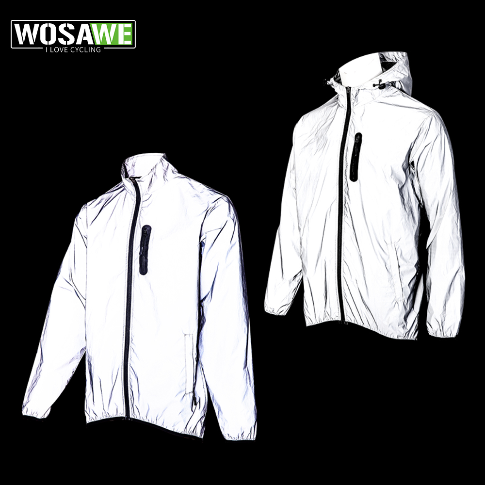 Mountain Biking Rain Jacket - Wosawe jaqueta totalmente reflexiva masculina ao