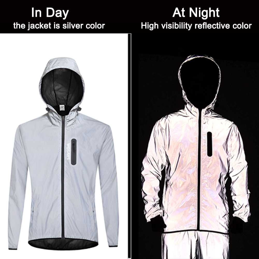 Wosawe jaqueta totalmente refl - Mountain Biking Rain Jacket avaliação e preço