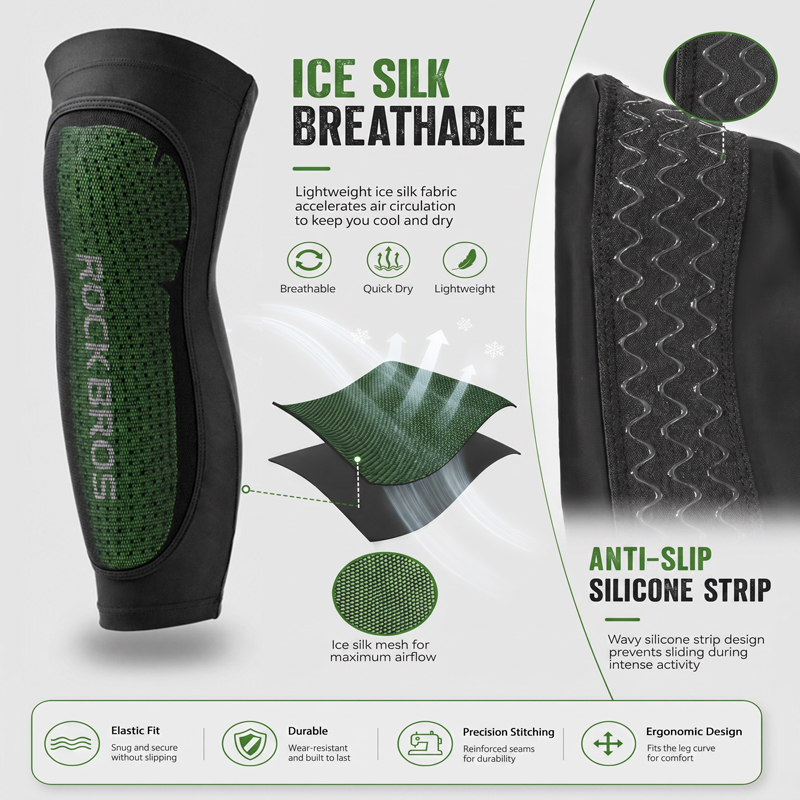 ROCKBROS-Sport Leg Warms Kneep - Mountain Biking Knee And Elbow Pads avaliação e preço