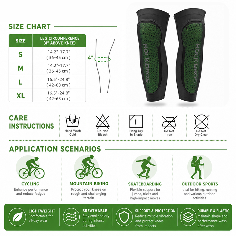 ROCKBROS-Sport Leg Warms Kneep - Mountain Biking Knee And Elbow Pads avaliação e preço